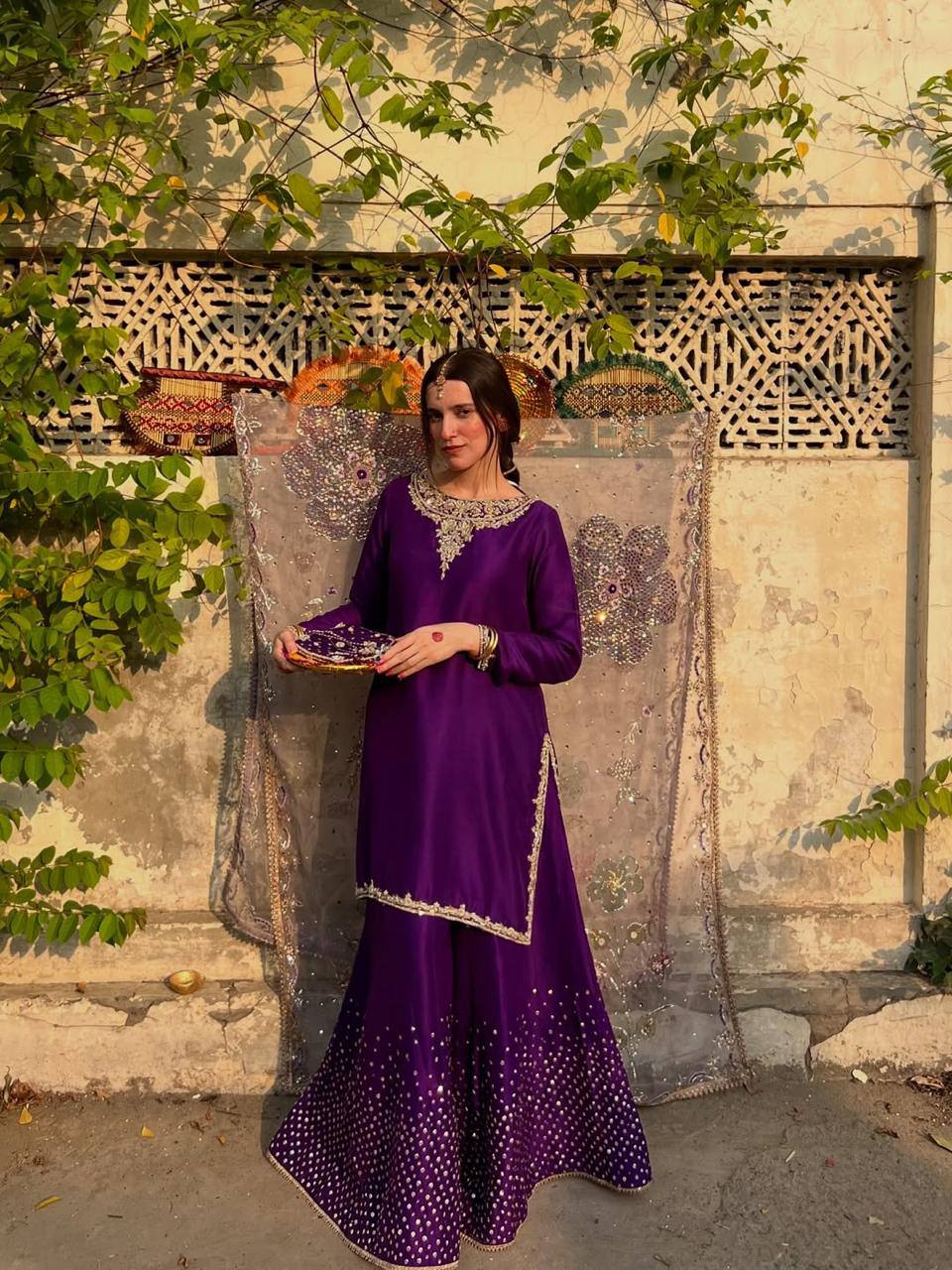 ✨ Exclusive Chinon 3-Piece Plazzo Set with Dupatta | Sequins Embroidery | Premium Quality ✨