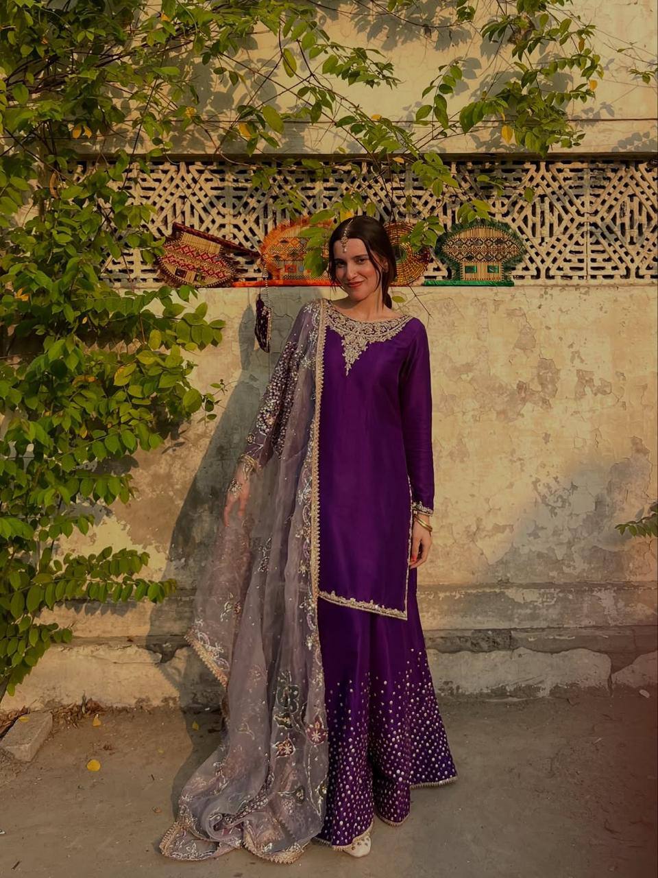 ✨ Exclusive Chinon 3-Piece Plazzo Set with Dupatta | Sequins Embroidery | Premium Quality ✨