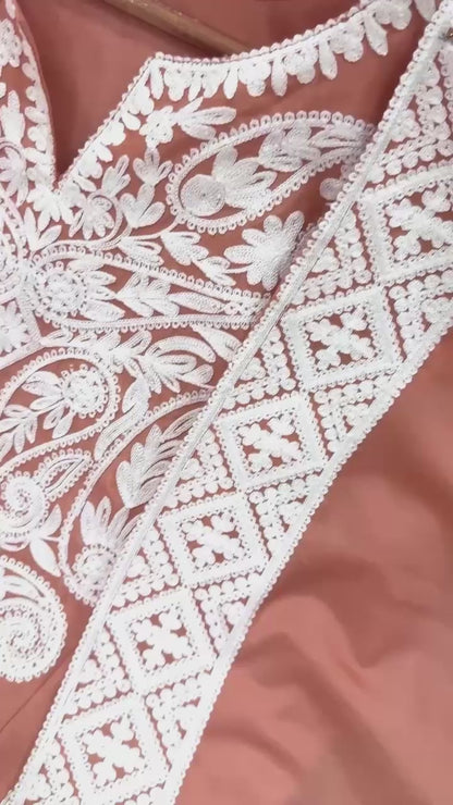 Designer Dull Satin Silk Palazzo Suit Set