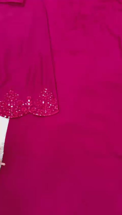 Premium Crepe Silk Embroidered Kurti Set