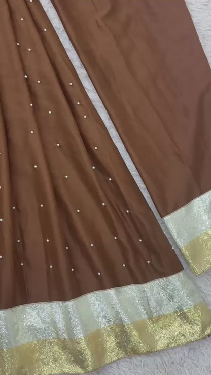 Designer Moti Work Gown Set with Dupatta – Ready to Wear