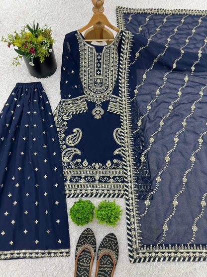 Heavy Embroidered Sharara Set