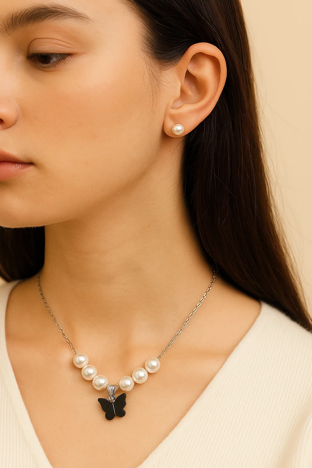 Butterfly Elegance Pearl Set ✨