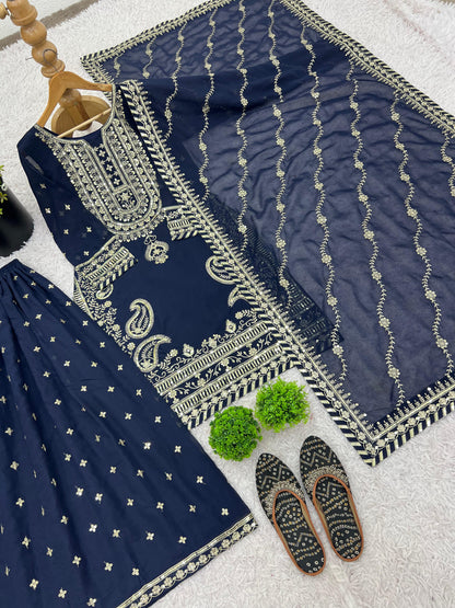 Heavy Embroidered Sharara Set