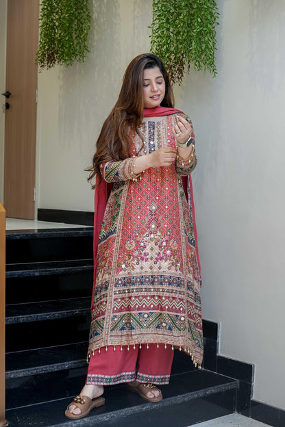 Ready to Wear A-line Kurti Set