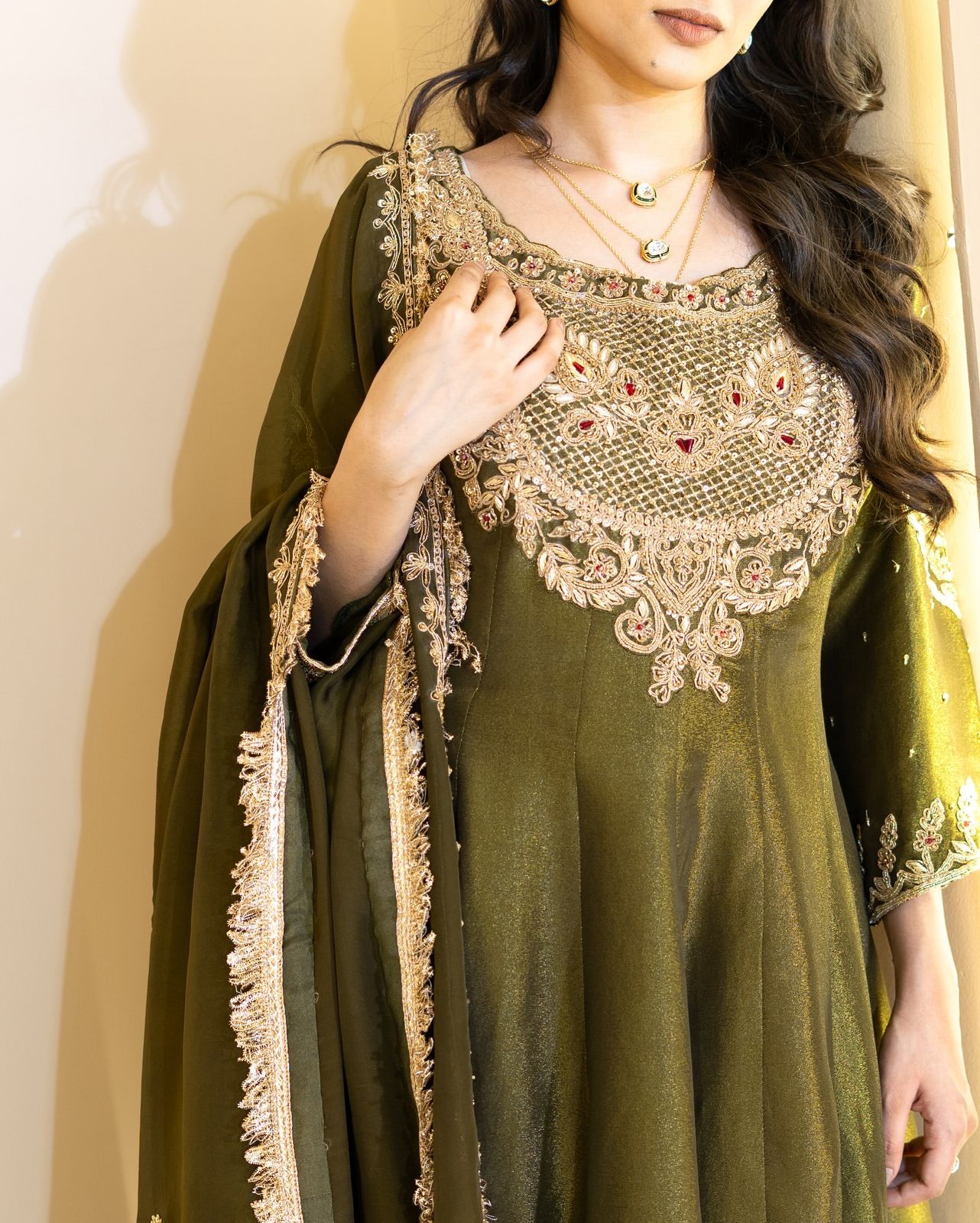 Heavy Simar  Silk Top-Sharara & Dupatta Set