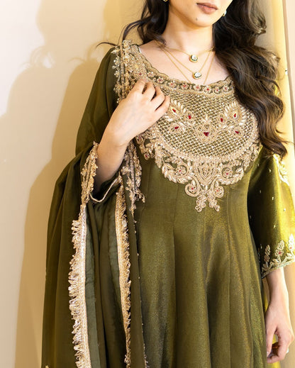 Heavy Simar  Silk Top-Sharara & Dupatta Set