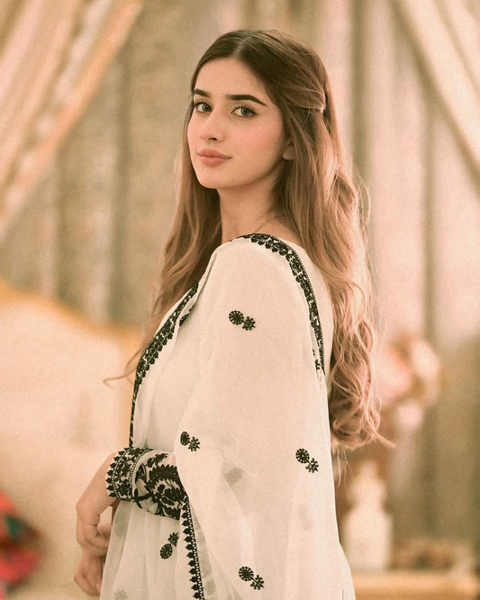 Designer Embroidered Georgette Gown with Dupatta