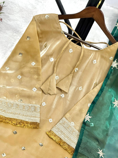 3-Piece Embroidered Kurti Set – Jimmy Choo Silk