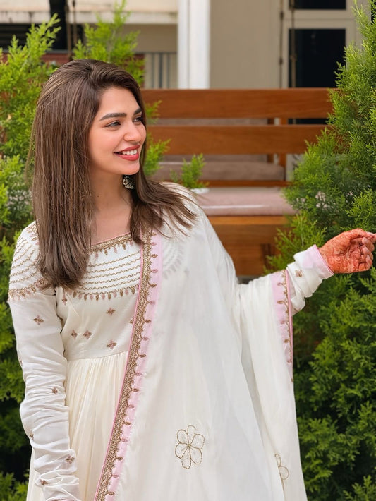 Designer Embroidered Georgette Gown Set