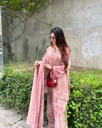 Designer Faux Georgette Co-Ord Set