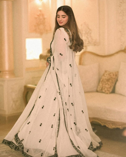 Designer Embroidered Georgette Gown with Dupatta