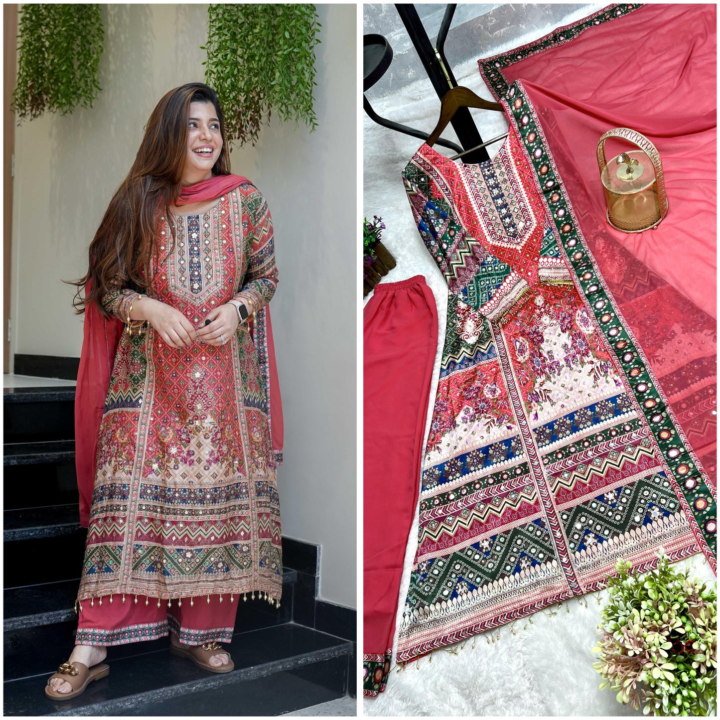 Ready to Wear A-line Kurti Set