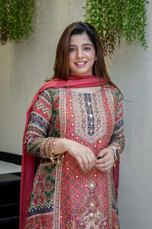 Ready to Wear A-line Kurti Set