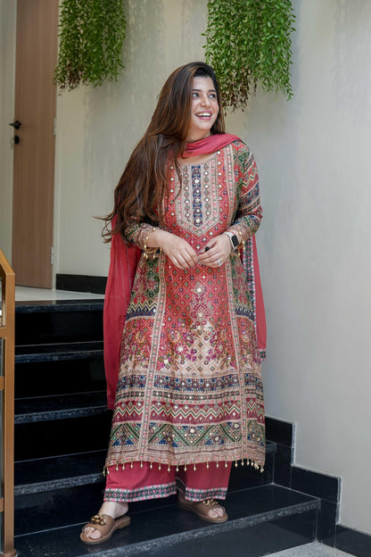 Ready to Wear A-line Kurti Set