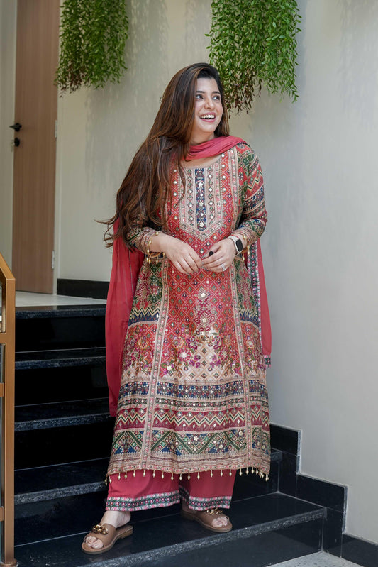 Ready to Wear A-line Kurti Set