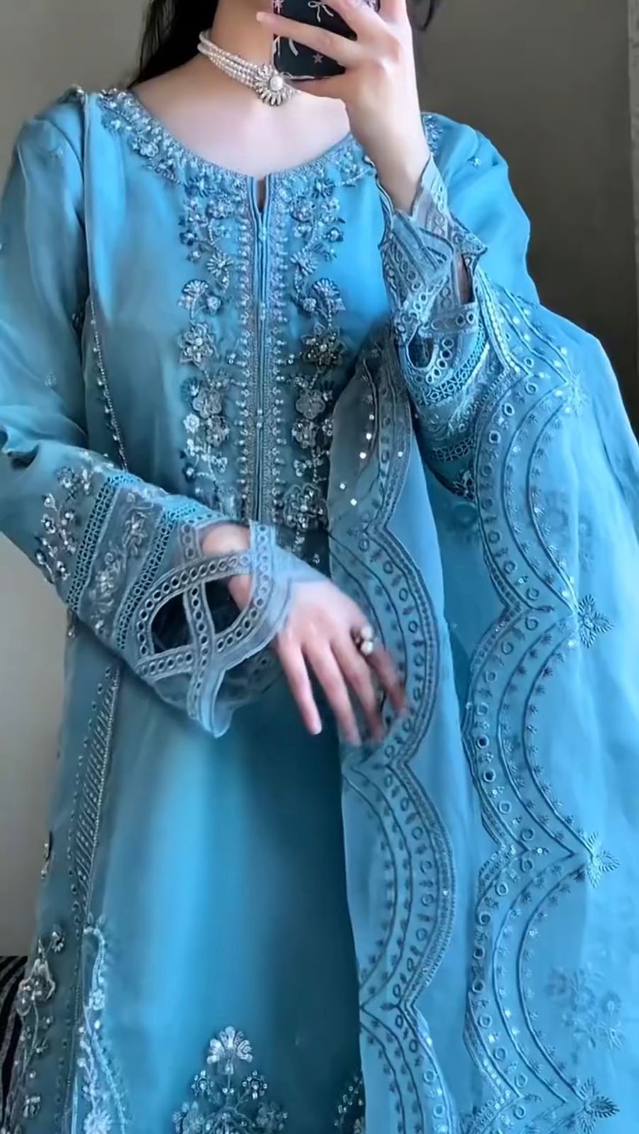✨ Premium Designer Georgette Suit Set with Pant & Embroidered Dupatta ✨