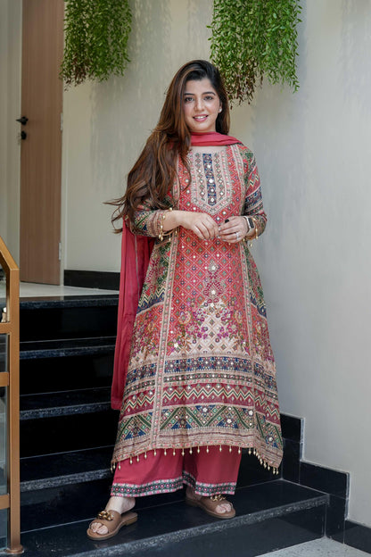 Ready to Wear A-line Kurti Set