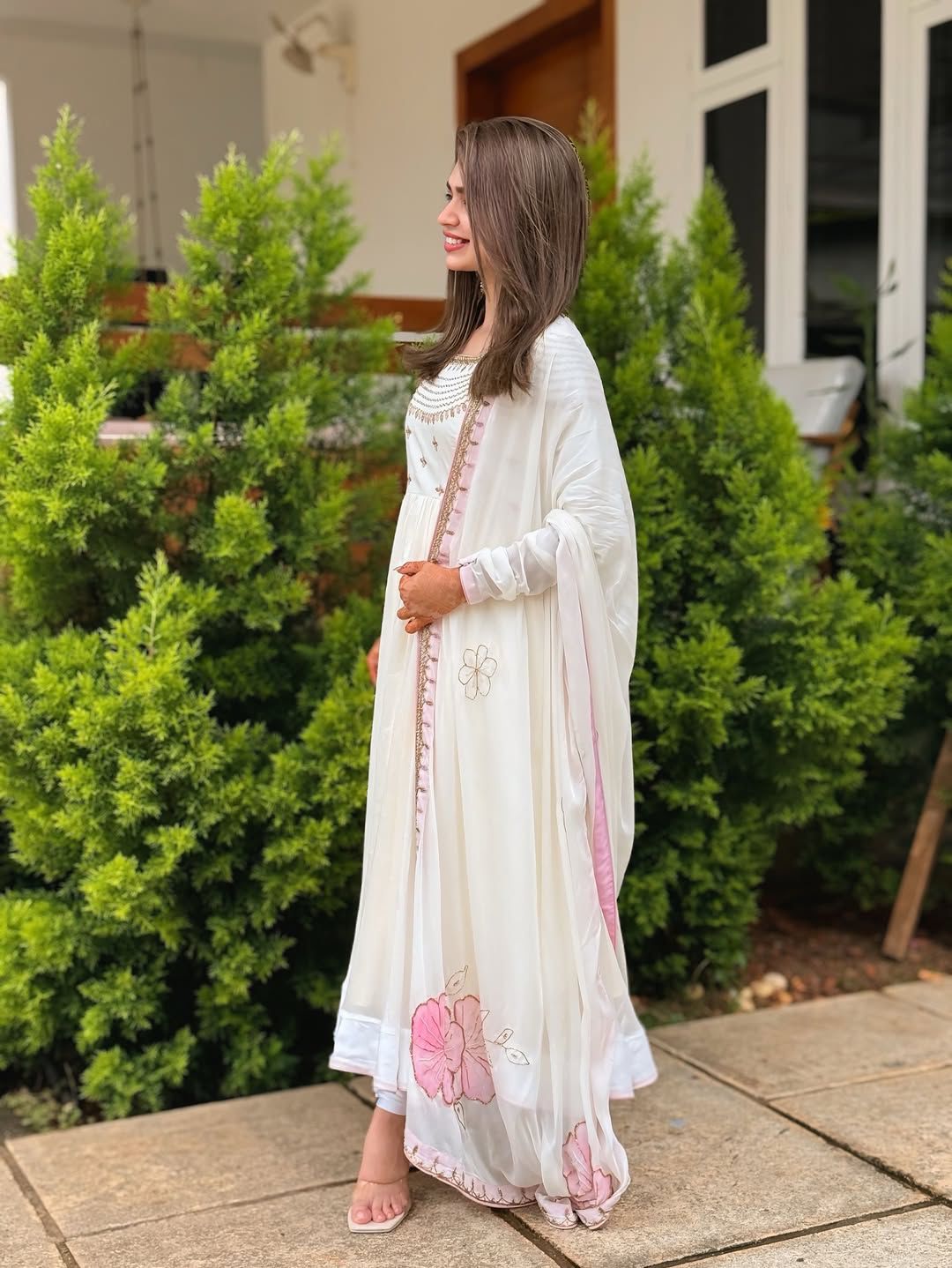 Designer Embroidered Georgette Gown Set