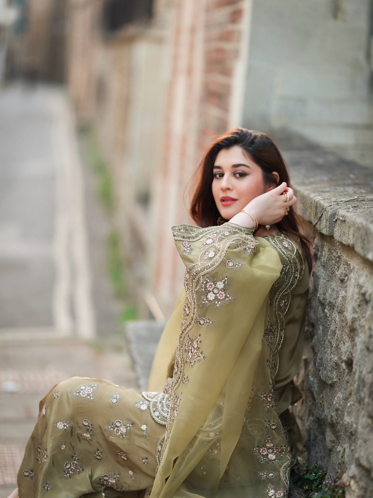 Designer French Crepe Silk Embroidered Sharara Set